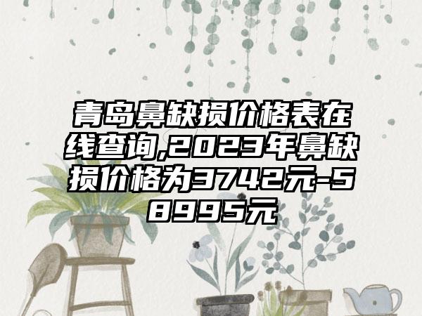 青岛鼻缺损价格表在线查询,2023年鼻缺损价格为3742元-58995元