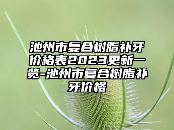 池州市复合树脂补牙价格表2023更新一览-池州市复合树脂补牙价格