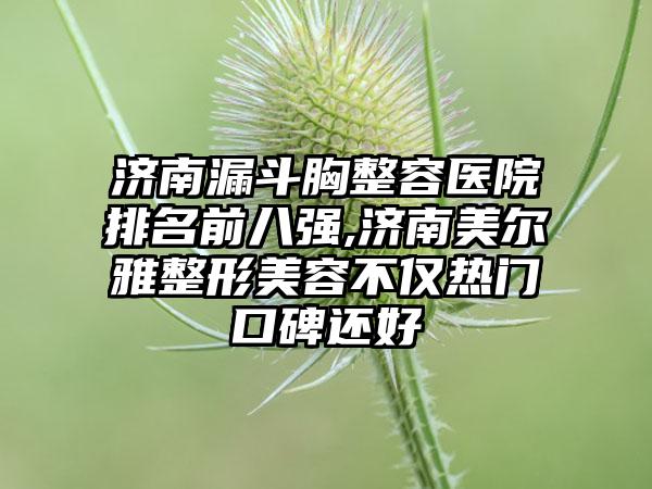 济南漏斗胸整容医院排名前八强,济南美尔雅整形美容不仅热门口碑还好