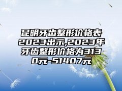 昆明牙齿整形价格表2023出示,2023年牙齿整形价格为3130元-51407元