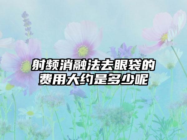 射频消融法去眼袋的费用大约是多少呢