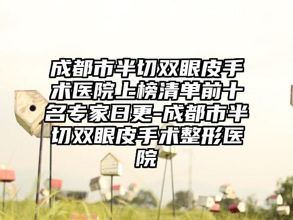 成都市半切双眼皮手术医院上榜清单前十名骨干医生日更-成都市半切双眼皮手术整形医院