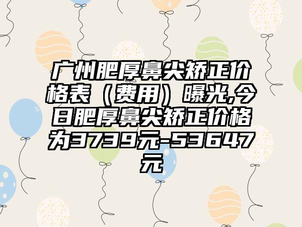 广州肥厚鼻尖矫正价格表（费用）曝光,今日肥厚鼻尖矫正价格为3739元-53647元