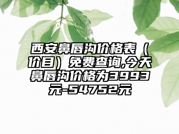 西安鼻唇沟价格表（价目）免费查询,今天鼻唇沟价格为3993元-54752元