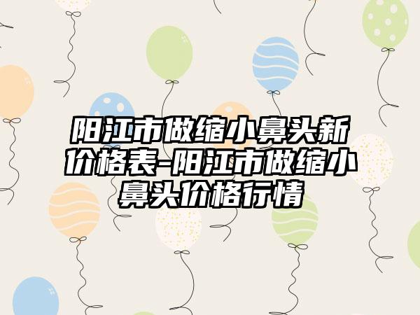 阳江市做缩小鼻头新价格表-阳江市做缩小鼻头价格行情