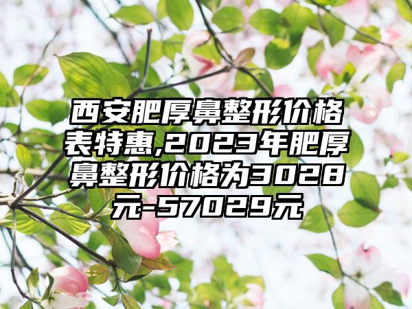 西安肥厚鼻整形价格表特惠,2023年肥厚鼻整形价格为3028元-57029元