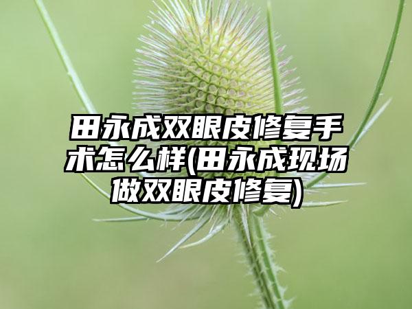 田永成双眼皮修复手术怎么样(田永成现场做双眼皮修复)