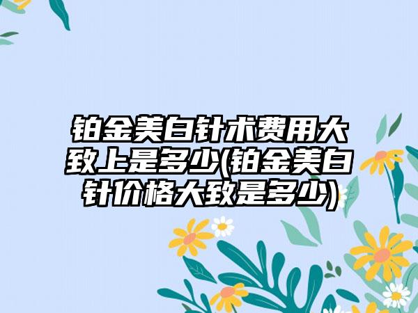 铂金美白针术费用大致上是多少(铂金美白针价格大致是多少)