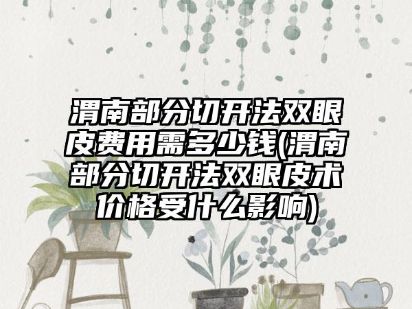 渭南部分切开法双眼皮费用需多少钱(渭南部分切开法双眼皮术价格受什么影响)