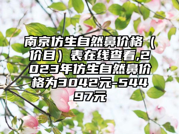 南京仿生自然鼻价格（价目）表在线查看,2023年仿生自然鼻价格为3042元-54497元