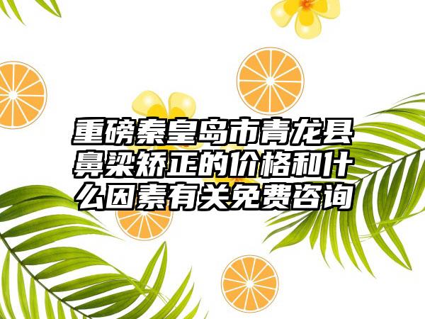 重磅秦皇岛市青龙县鼻梁矫正的价格和什么因素有关免费咨询