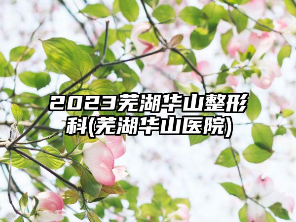 2023芜湖华山整形科(芜湖华山医院)