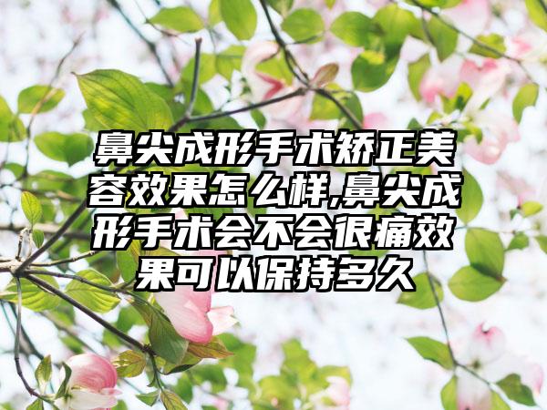 鼻尖成形手术矫正美容成果怎么样,鼻尖成形手术会不会很痛成果可以保持多久