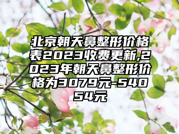 北京朝天鼻整形价格表2023收费更新,2023年朝天鼻整形价格为3079元-54054元