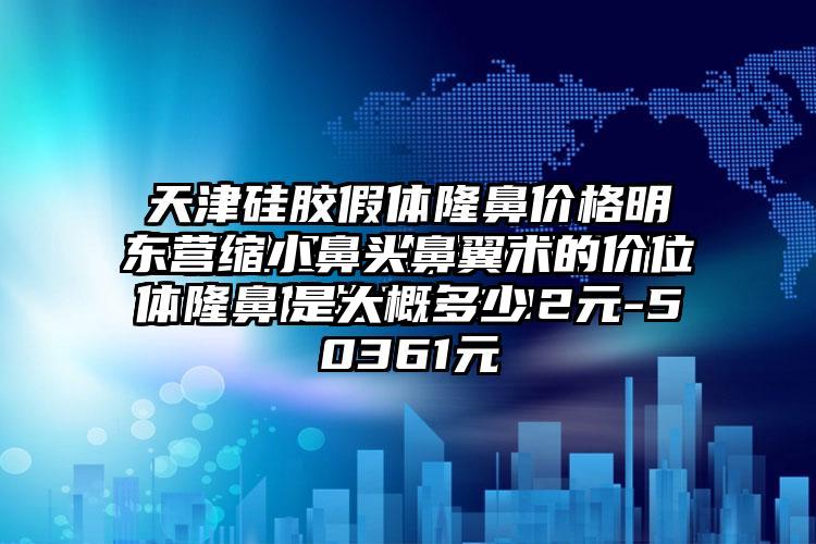 东营缩小鼻头鼻翼术的价位是大概多少