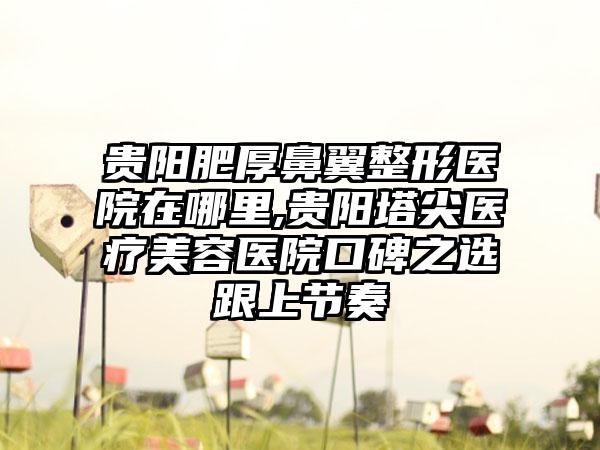 贵阳肥厚鼻翼整形医院在哪里,贵阳塔尖医疗美容医院口碑之选跟上节奏